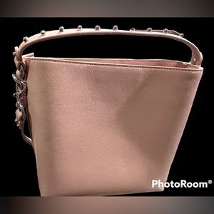 Rebecca Minkoff Lt. pink stuffed mini bucket bag w/studded handle & purse strap
